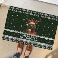 Bear Hunting and Beer Christmas Rubber Doormat Xmas Holiday Patterns - Wonder Print Shop