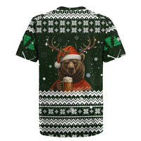 Bear Hunting and Beer Christmas Rugby Jersey Xmas Holiday Patterns - Wonder Print Shop