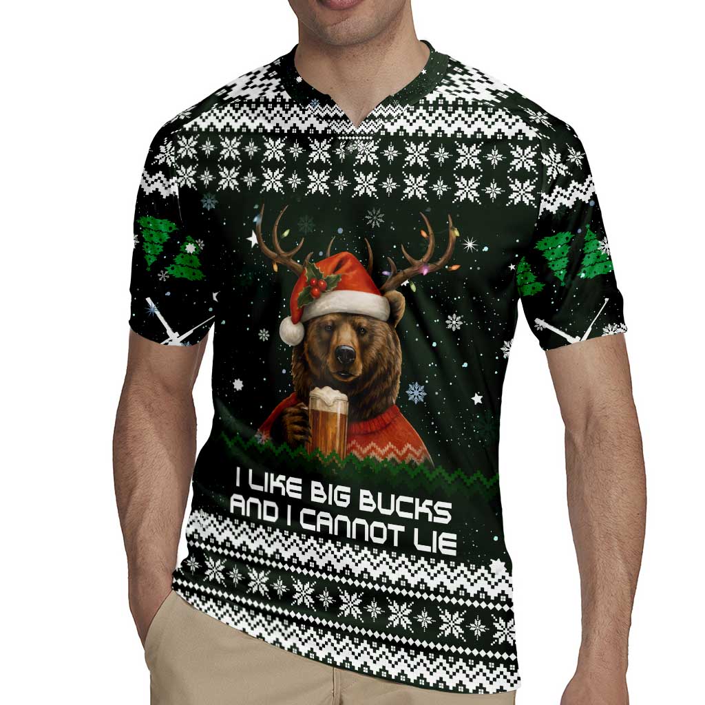 Bear Hunting and Beer Christmas Rugby Jersey Xmas Holiday Patterns - Wonder Print Shop
