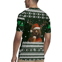 Bear Hunting and Beer Christmas Rugby Jersey Xmas Holiday Patterns - Wonder Print Shop