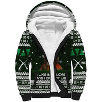 Bear Hunting and Beer Christmas Sherpa Hoodie Xmas Holiday Patterns - Wonder Print Shop