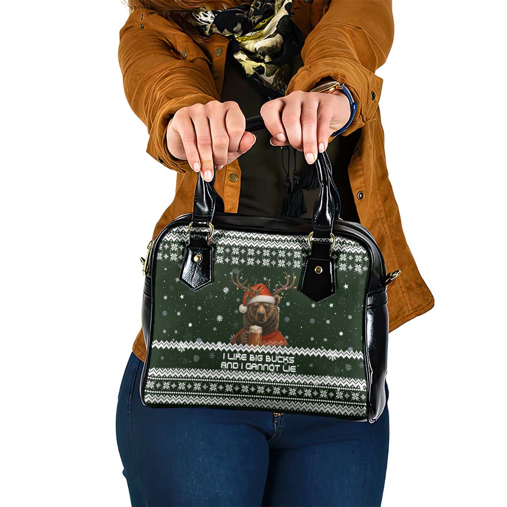 Bear Hunting and Beer Christmas Shoulder Handbag Xmas Holiday Patterns - Wonder Print Shop