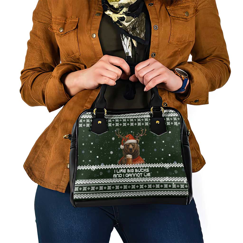 Bear Hunting and Beer Christmas Shoulder Handbag Xmas Holiday Patterns - Wonder Print Shop