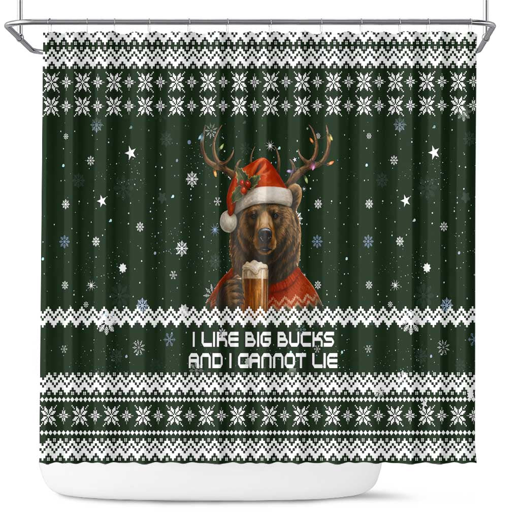 Bear Hunting and Beer Christmas Shower Curtain Xmas Holiday Patterns - Wonder Print Shop