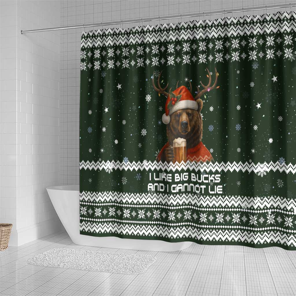 Bear Hunting and Beer Christmas Shower Curtain Xmas Holiday Patterns - Wonder Print Shop