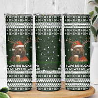 Bear Hunting and Beer Christmas Skinny Tumbler Xmas Holiday Patterns - Wonder Print Shop