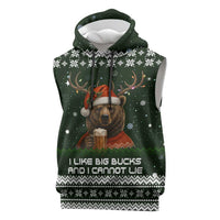 Bear Hunting and Beer Christmas Sleeveless Hoodie Xmas Holiday Patterns - Wonder Print Shop