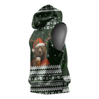 Bear Hunting and Beer Christmas Sleeveless Hoodie Xmas Holiday Patterns - Wonder Print Shop