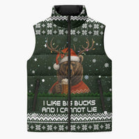 Bear Hunting and Beer Christmas Sleeveless Puffer Jacket Xmas Holiday Patterns - Wonder Print Shop