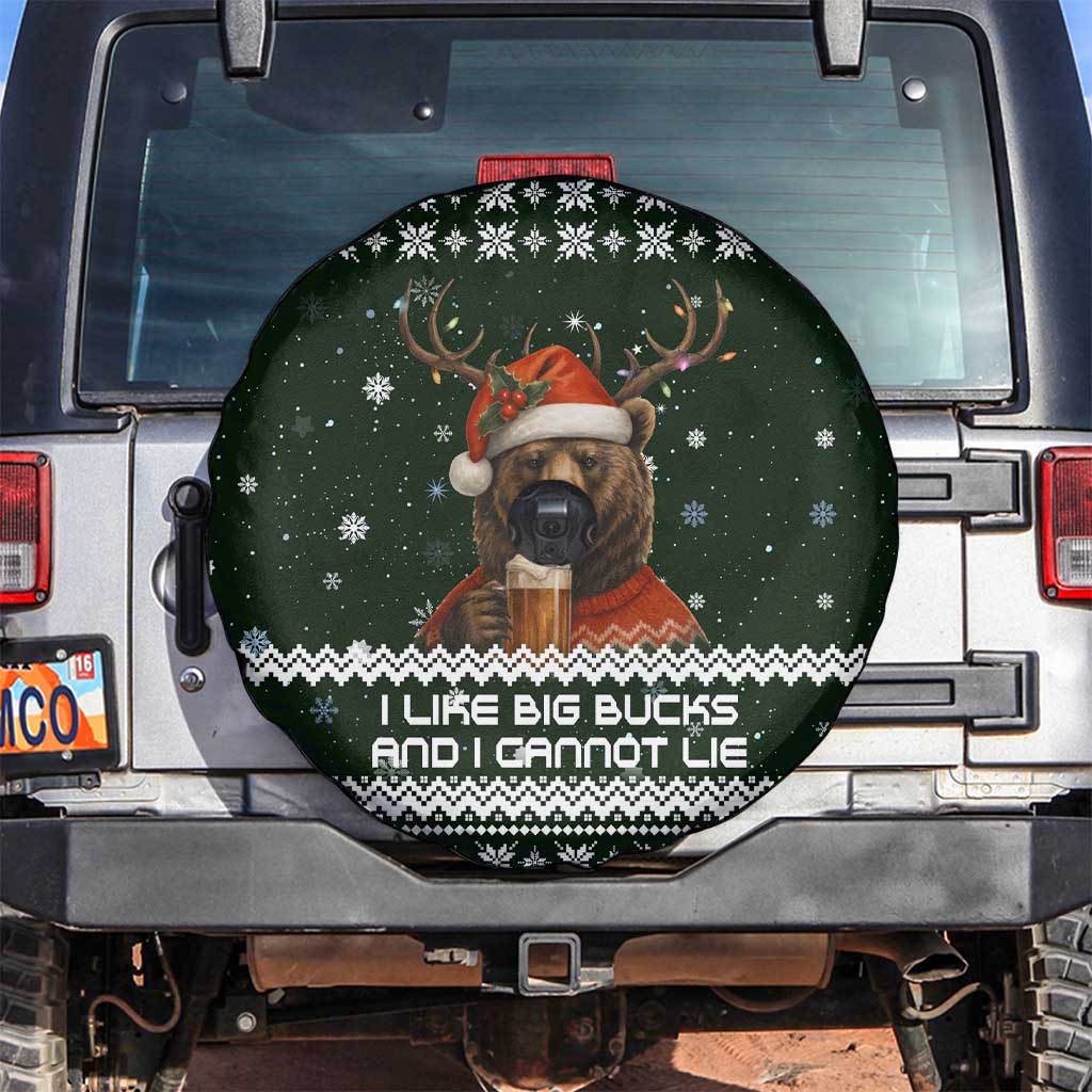 Bear Hunting and Beer Christmas Spare Tire Cover Xmas Holiday Patterns - Wonder Print Shop