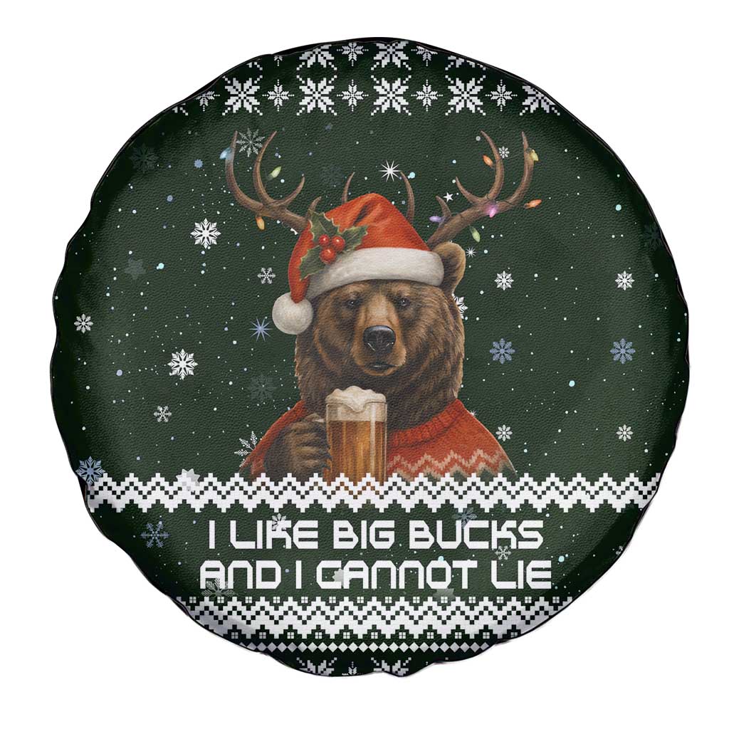 Bear Hunting and Beer Christmas Spare Tire Cover Xmas Holiday Patterns - Wonder Print Shop