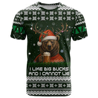 Bear Hunting and Beer Christmas T Shirt Xmas Holiday Patterns - Wonder Print Shop