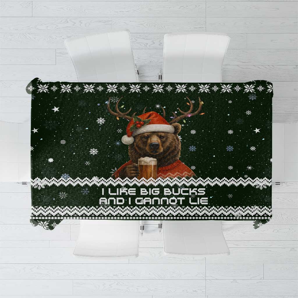 Bear Hunting and Beer Christmas Tablecloth Xmas Holiday Patterns - Wonder Print Shop