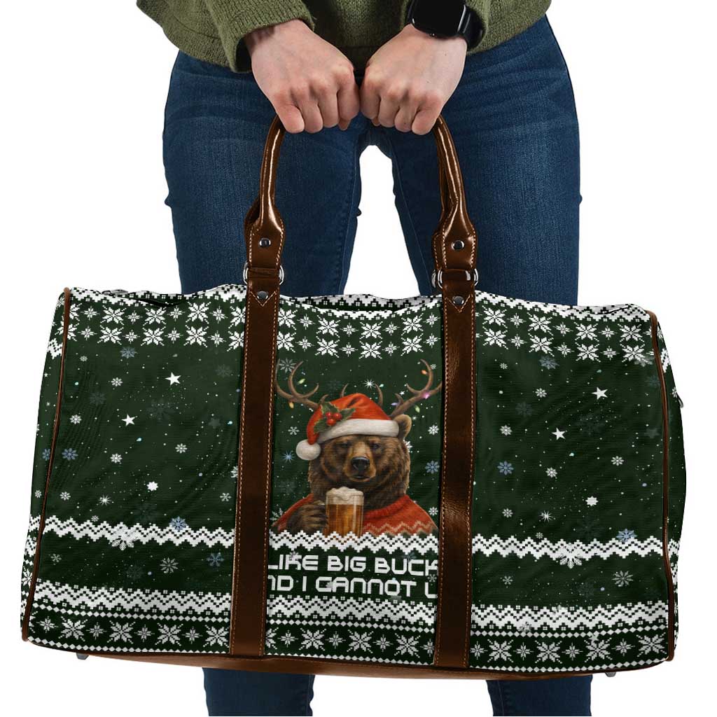 Bear Hunting and Beer Christmas Travel Bag Xmas Holiday Patterns - Wonder Print Shop