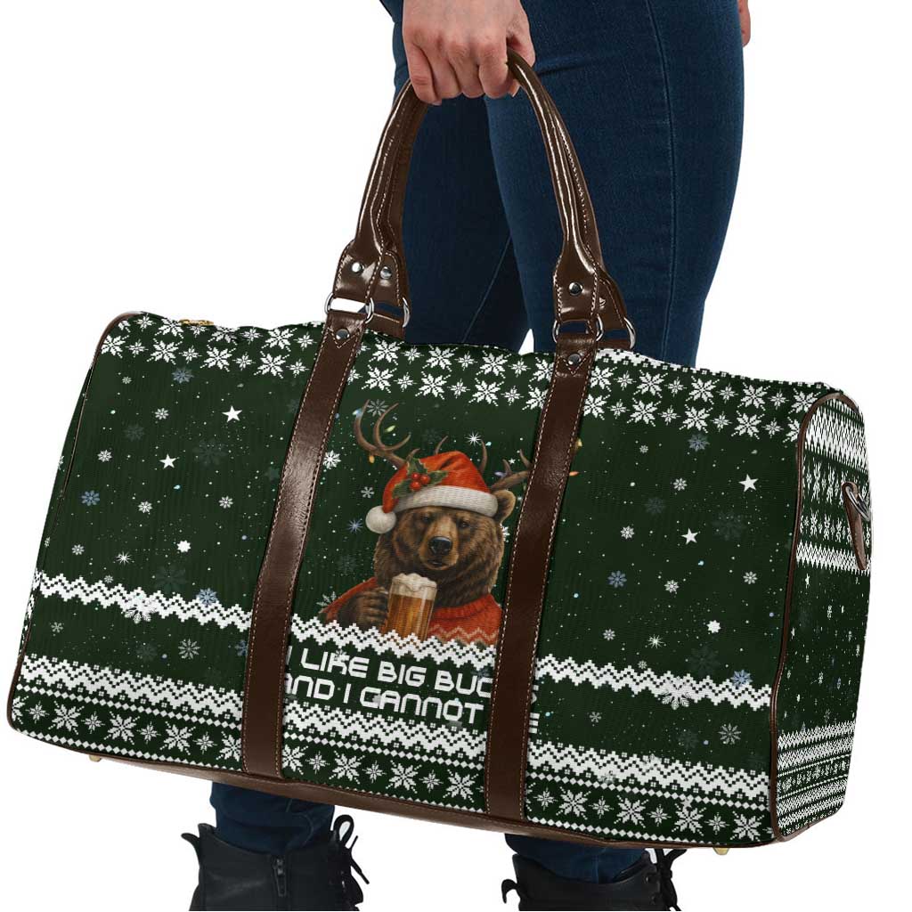 Bear Hunting and Beer Christmas Travel Bag Xmas Holiday Patterns - Wonder Print Shop