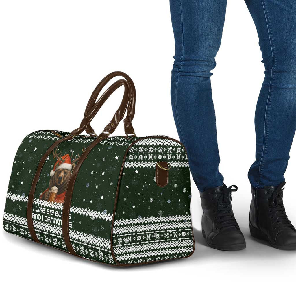 Bear Hunting and Beer Christmas Travel Bag Xmas Holiday Patterns - Wonder Print Shop