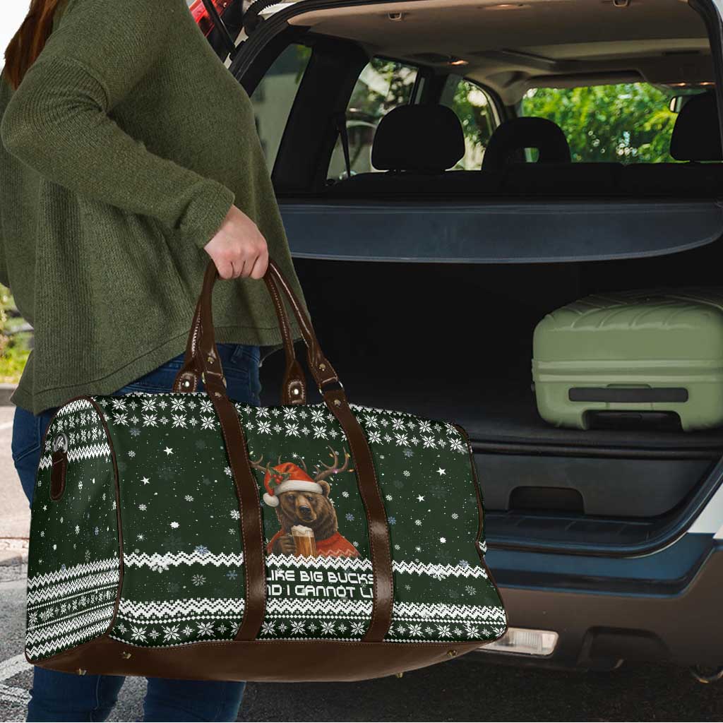 Bear Hunting and Beer Christmas Travel Bag Xmas Holiday Patterns - Wonder Print Shop