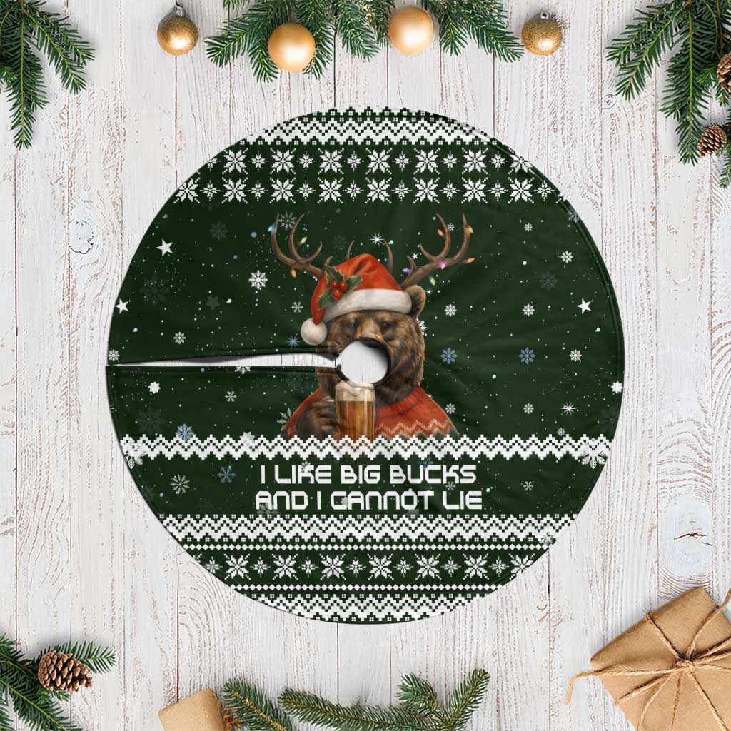 Bear Hunting and Beer Christmas Tree Skirt Xmas Holiday Patterns - Wonder Print Shop