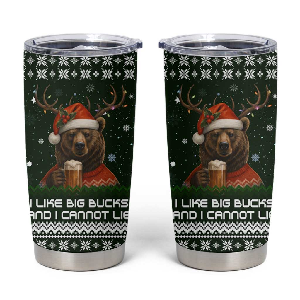 Bear Hunting and Beer Christmas Tumbler Cup Xmas Holiday Patterns - Wonder Print Shop