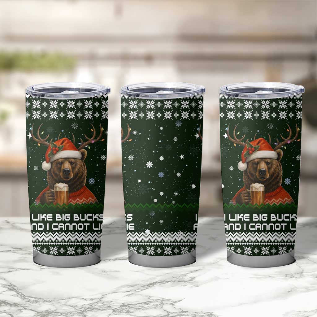 Bear Hunting and Beer Christmas Tumbler Cup Xmas Holiday Patterns - Wonder Print Shop