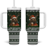 Bear Hunting and Beer Christmas Tumbler With Handle Xmas Holiday Patterns - Wonder Print Shop