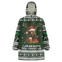 Bear Hunting and Beer Christmas Wearable Blanket Hoodie Xmas Holiday Patterns - Wonder Print Shop