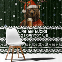 Bear Hunting and Beer Christmas Window Curtain Xmas Holiday Patterns - Wonder Print Shop
