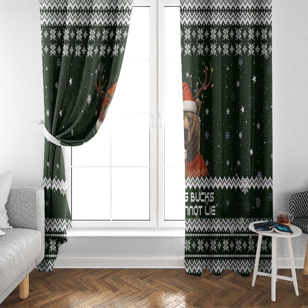 Bear Hunting and Beer Christmas Window Curtain Xmas Holiday Patterns - Wonder Print Shop
