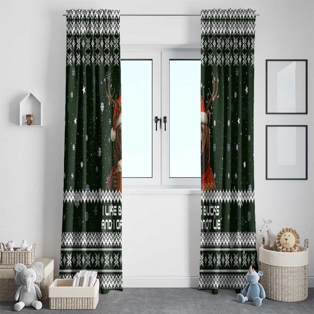 Bear Hunting and Beer Christmas Window Curtain Xmas Holiday Patterns - Wonder Print Shop