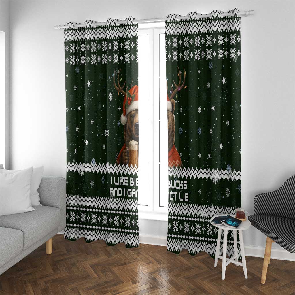 Bear Hunting and Beer Christmas Window Curtain Xmas Holiday Patterns - Wonder Print Shop