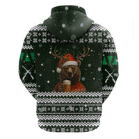 Bear Hunting and Beer Christmas Zip Hoodie Xmas Holiday Patterns - Wonder Print Shop