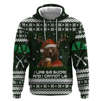 Bear Hunting and Beer Christmas Zip Hoodie Xmas Holiday Patterns - Wonder Print Shop