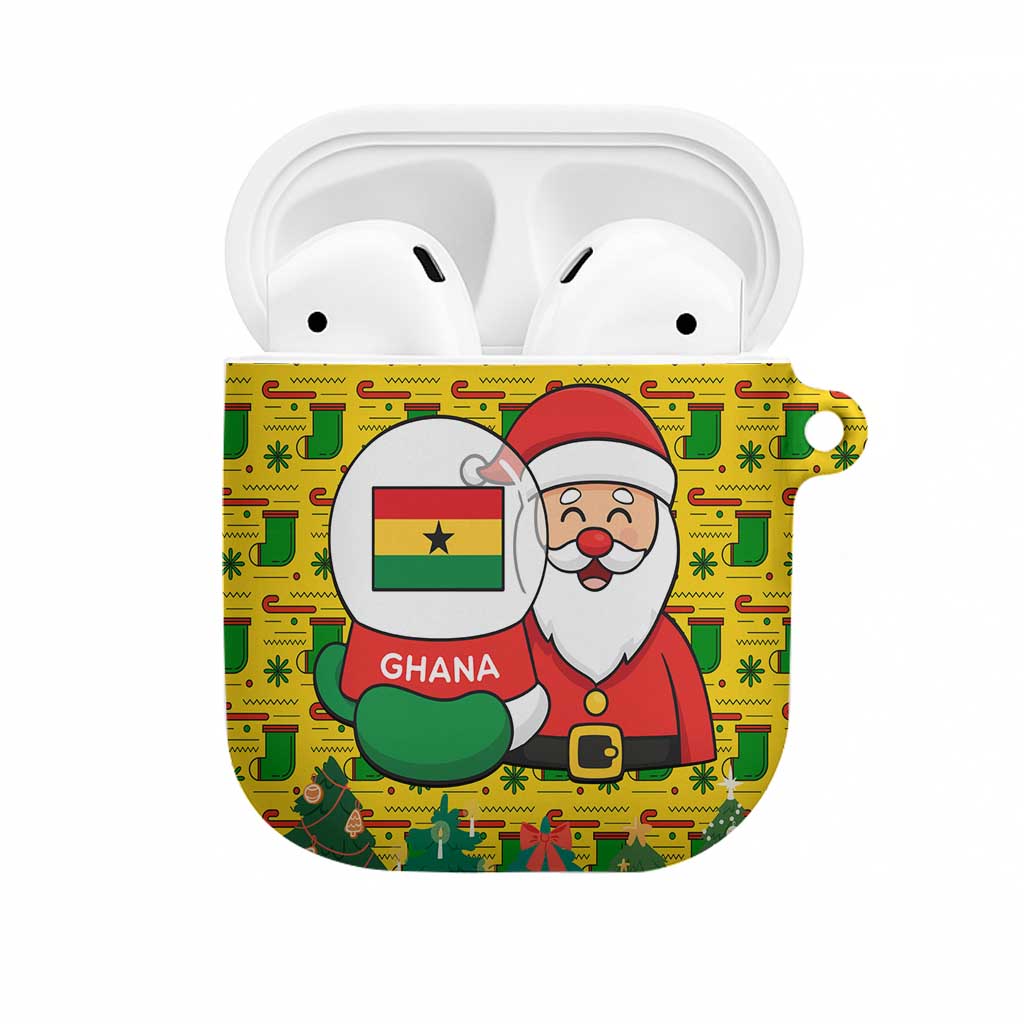 Ghana Christmas AirPods Case with Santa Ornament National Coat of Arms and Festive - Wonder Print Shop
