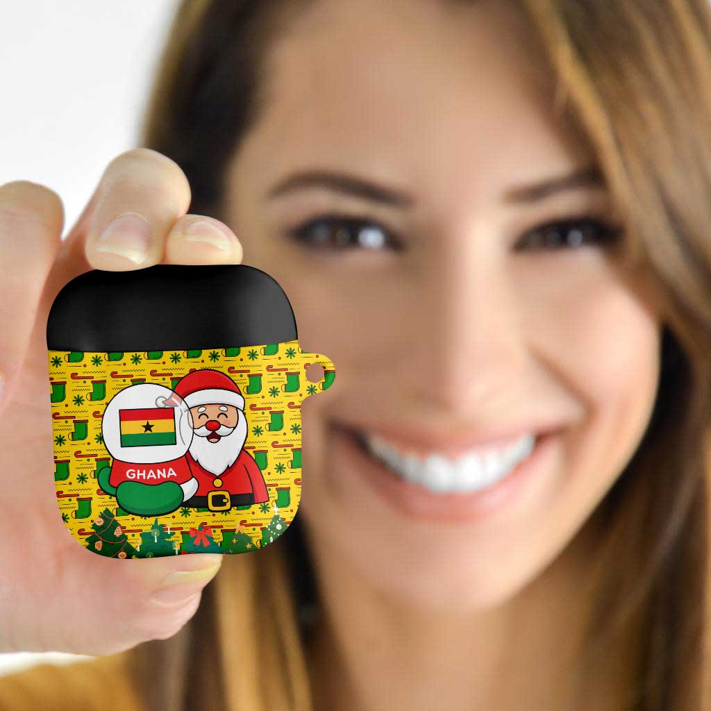 Ghana Christmas AirPods Case with Santa Ornament National Coat of Arms and Festive - Wonder Print Shop