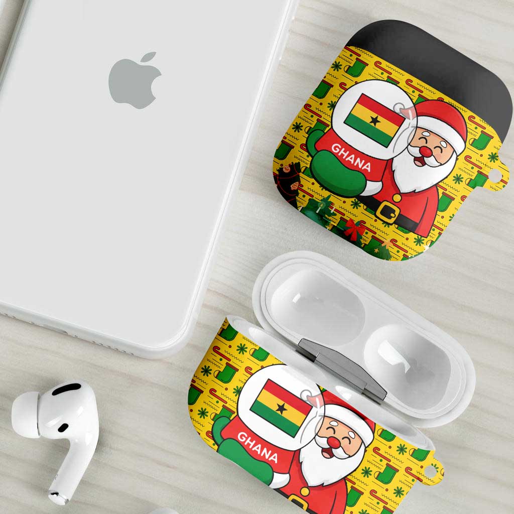 Ghana Christmas AirPods Case with Santa Ornament National Coat of Arms and Festive - Wonder Print Shop