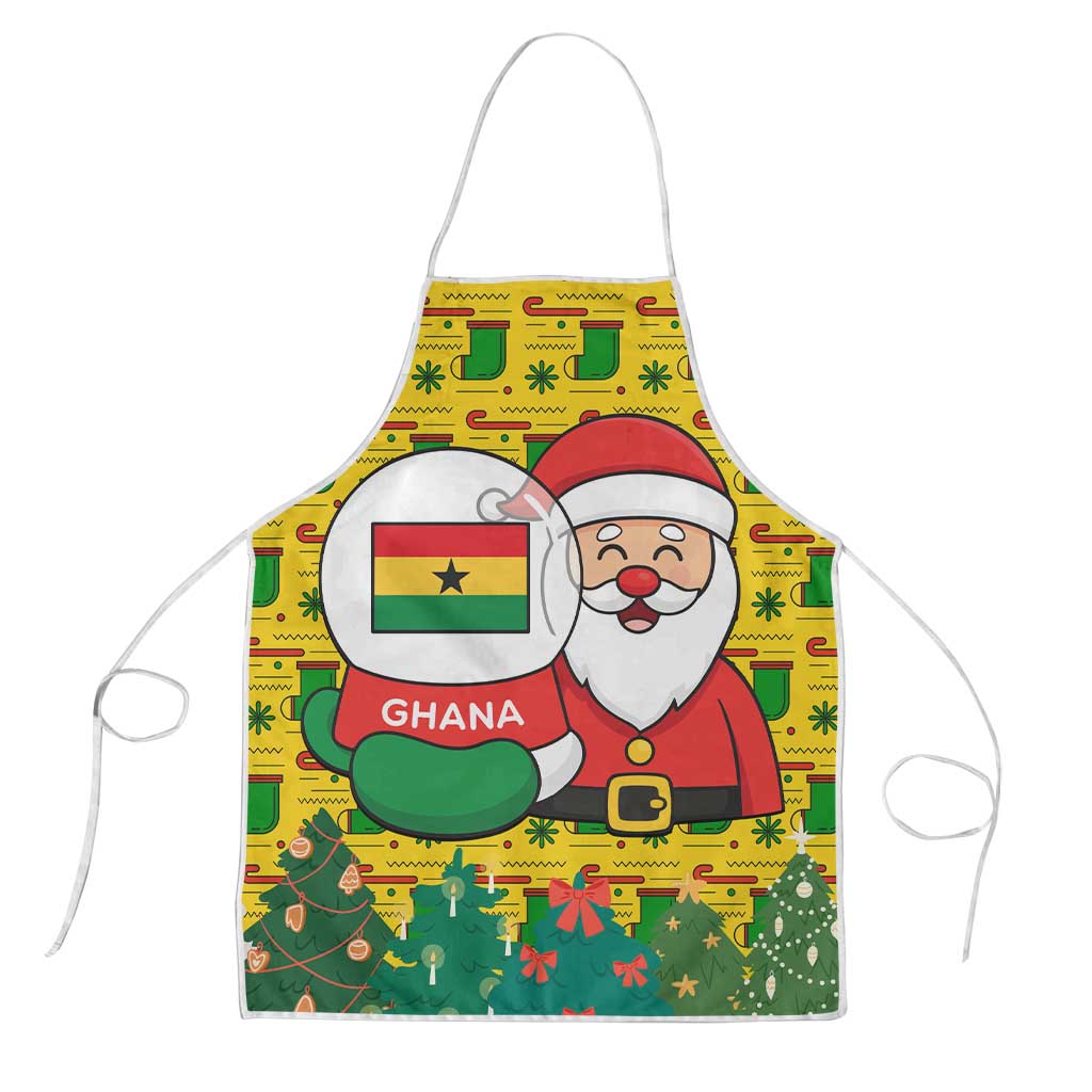 Ghana Christmas Apron with Santa Ornament National Coat of Arms and Festive - Wonder Print Shop