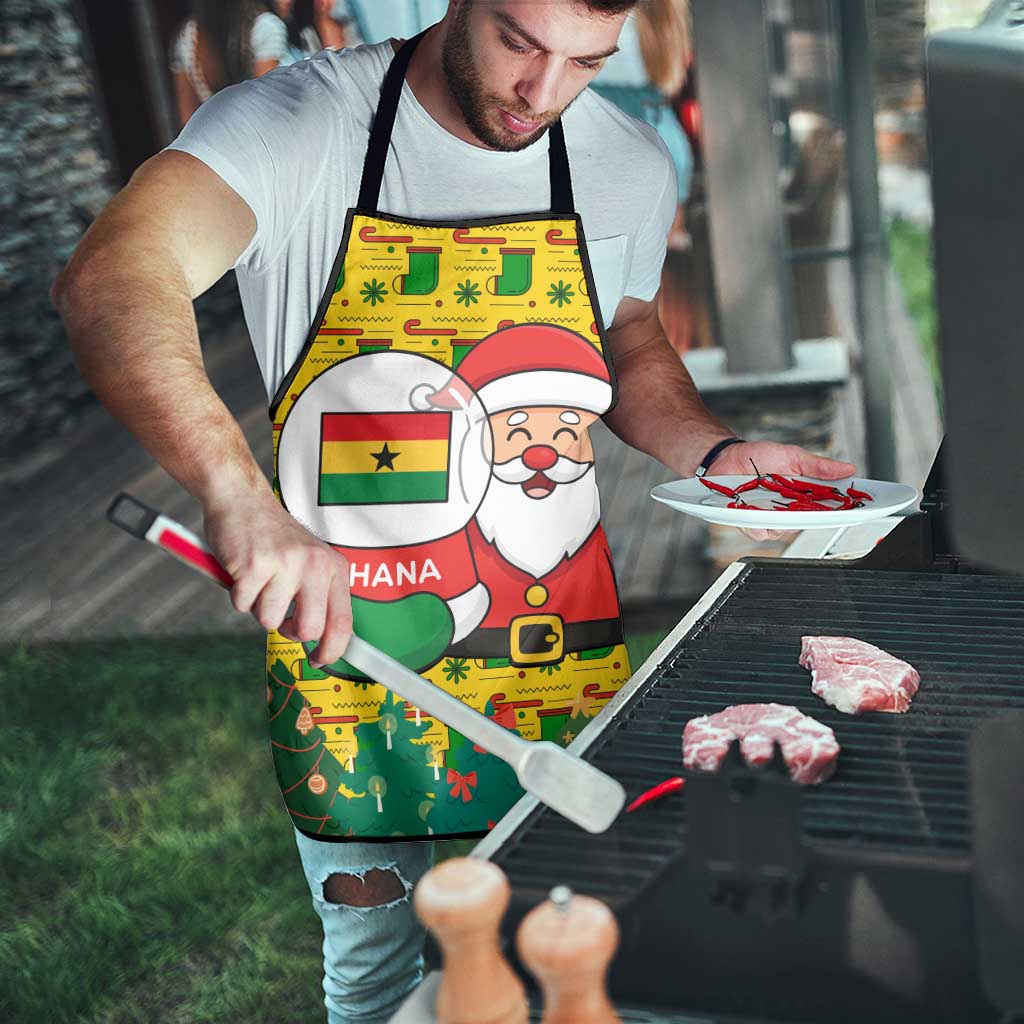 Ghana Christmas Apron with Santa Ornament National Coat of Arms and Festive - Wonder Print Shop