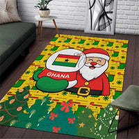 Ghana Christmas Area Rug with Santa Ornament National Coat of Arms and Festive - Wonder Print Shop