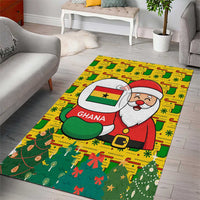 Ghana Christmas Area Rug with Santa Ornament National Coat of Arms and Festive - Wonder Print Shop