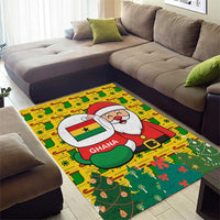 Ghana Christmas Area Rug with Santa Ornament National Coat of Arms and Festive - Wonder Print Shop