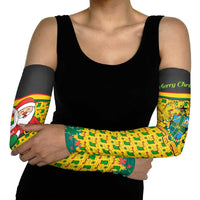 Ghana Christmas Arm Sleeves with Santa Ornament National Coat of Arms and Festive - Wonder Print Shop