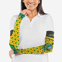 Ghana Christmas Arm Sleeves with Santa Ornament National Coat of Arms and Festive - Wonder Print Shop