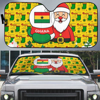Ghana Christmas Auto Sun Shade with Santa Ornament National Coat of Arms and Festive - Wonder Print Shop