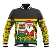 Ghana Christmas Baseball Jacket with Santa Ornament National Coat of Arms and Festive - Wonder Print Shop