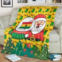 Ghana Christmas Blanket with Santa Ornament National Coat of Arms and Festive - Wonder Print Shop