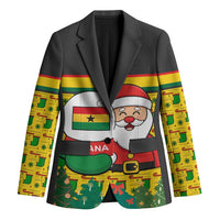 Ghana Christmas Blazer with Santa Ornament National Coat of Arms and Festive - Wonder Print Shop