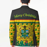 Ghana Christmas Blazer with Santa Ornament National Coat of Arms and Festive - Wonder Print Shop