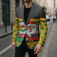 Ghana Christmas Blazer with Santa Ornament National Coat of Arms and Festive - Wonder Print Shop