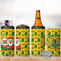 Ghana Christmas 4 in 1 Can Cooler Tumbler with Santa Ornament National Coat of Arms and Festive - Wonder Print Shop