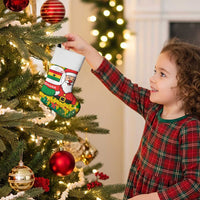 Ghana Christmas Stocking with Santa Ornament National Coat of Arms and Festive - Wonder Print Shop